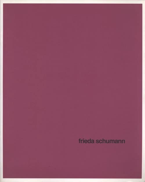 Frieda Schumann : [exposition], Galerie de l'École, Villa Arson, Nice, 16 octobre-14 novembre 1993, Galerie la Tête d'obsidienne, La Seyne-sur-Mer, 14 octobre-26 novembre 1994