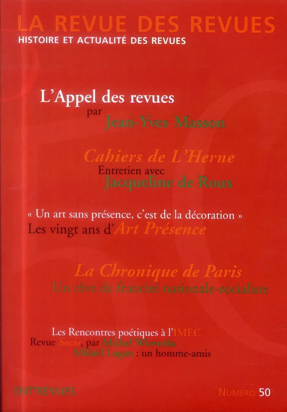 La revue des revues n.50