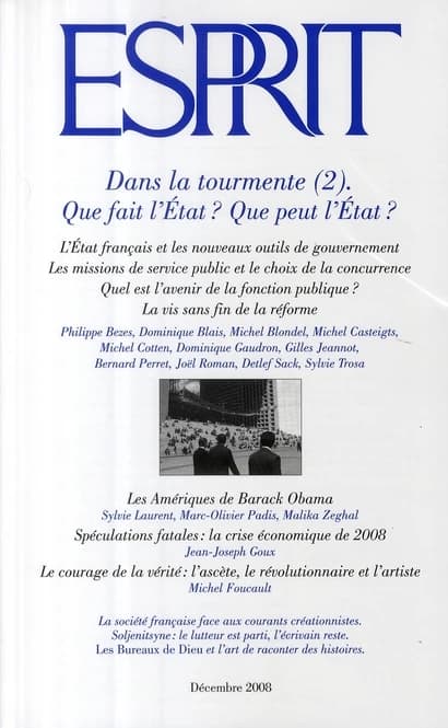 Esprit : dans la tourmente Tome 2 ; que fait l'état ? que peut l'état ? (édition 2008)