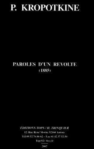 Paroles d’un révolté