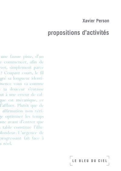 Propositions d'activités