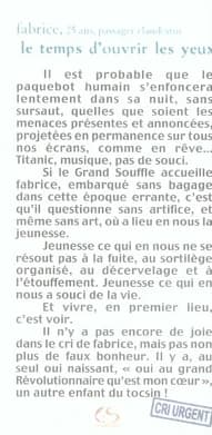 Le temps d'ouvrir les yeux
