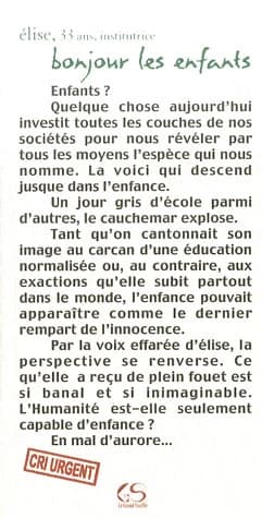 Bonjour les enfants