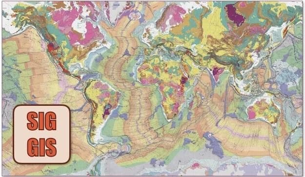 Carte géologique du monde au 1
