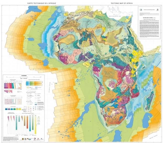 Carte tectonique de l'Afrique
