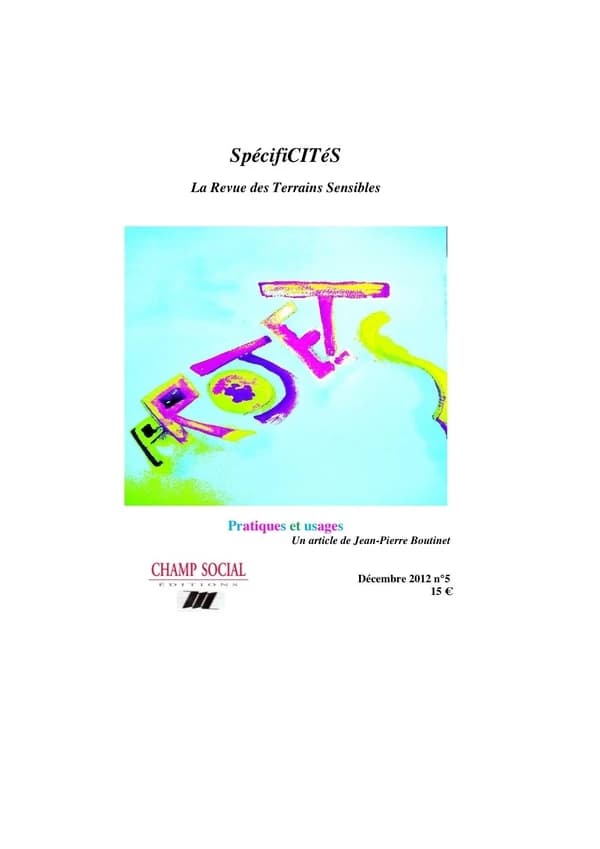 REVUE SPECIFICITES n.5 : pratiques et usages