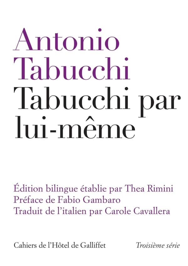 Tabucchi par lui-même (Éd. bilingue) Antonio Tabucchi ; préface de Fabio Gambaro ; traduit de l'italien par Carole Cavallera