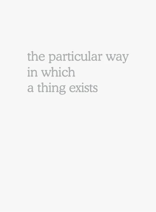 Martin Beck--the particular way in which a thing exists