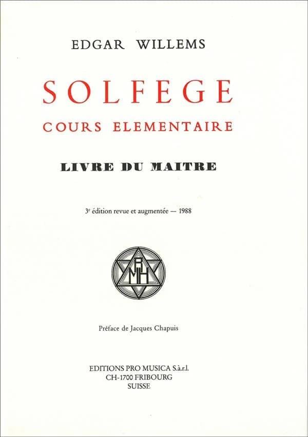 Solfège, cours élémentaire ; livre du maître