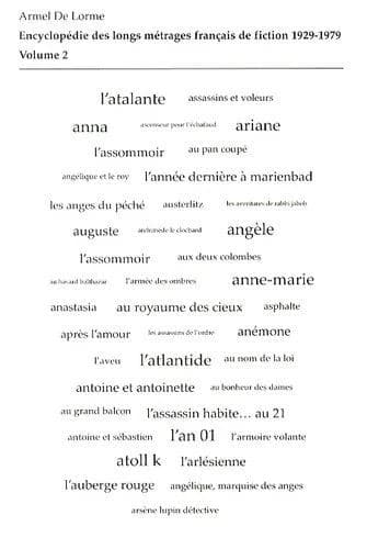 Encyclopédie des longs métrages français de fiction, 1929-1979. Volume 2, De "L'an 01" à "Azaïs"