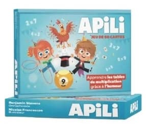 Apili ; Mathématiques ; apprendre les tables de multiplication grâce à l'humour ; jeu de 60 cartes