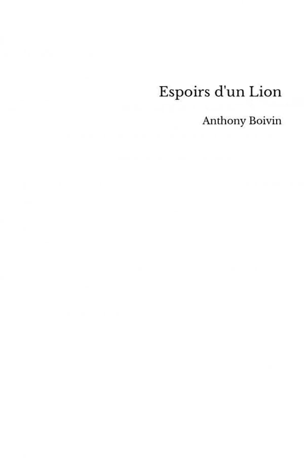 Espoirs d'un lion