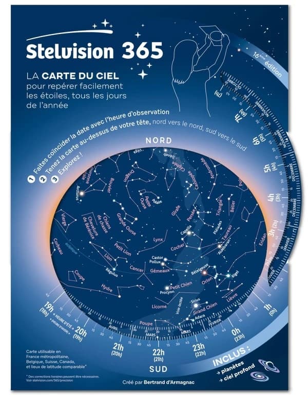 Stelvision 365 : La carte du ciel pour repérer facilement les étoiles, tous les jours de l'année (Nouvelle éd.)