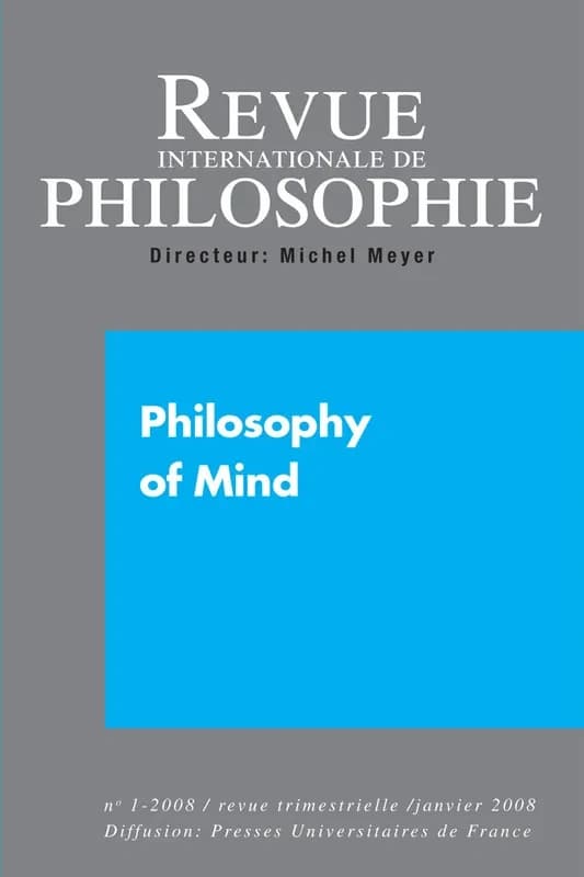 REVUE INTERNATIONALE DE PHILOSOPHIE n.243 : philosophy of mind