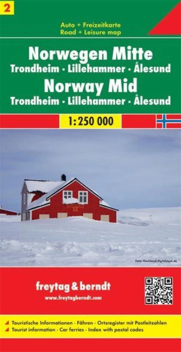 Norwegen Mitte : Trondheim - Lillehammer - Alesund : Auto + Freizeitkarte (Nouvelle éd.) [réalisé et publié par Freytag-Berndt] ; [diff. par Cartothèque EGG] : Midt Norge : Midden Noorwegen : Norway Mid : Norvège centrale : Norvegia centrale