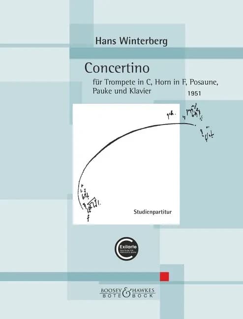 Concertino : Für Trompete in C, Horn in F, Posaune, Pauke und Klavier. Trompete in C, Horn in F, Posaune, Pauke und Klavier. Studienpartitur