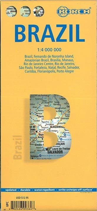 Brasil : Brasil, Ihla Fernando de Noronha, Brasil Amazónico, Brasília, Manaus, Rio de Janeiro centro, Rio de Janeiro, São Paulo, Fortaleza, Natal, Recife, Salvador, Curitiba, Florianópolis, Porto Alegre (5th ed.) [réalisé et publié par] Borch map ; [diff.