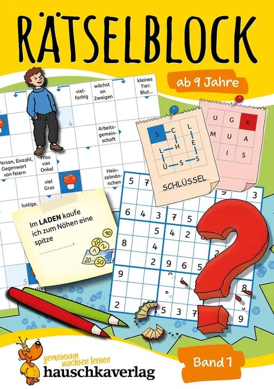 Rätselblock ab 9 Jahre, Band 1 : Kunterbunter Rätselspaß: Labyrinthe, Fehler finden, Suchbilder, Sudokus u.v.m.