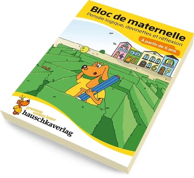 Bloc d'activités préscolaires à partir de 5 ans pour garçons et filles, livre garcon 4 ans : Pensée logique, devinettes et casse-tête pour apprendre a ecrire, livre enfant 4 ans