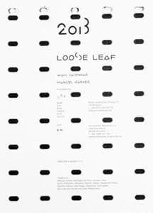 Loose leaf ; wall calendar 2013