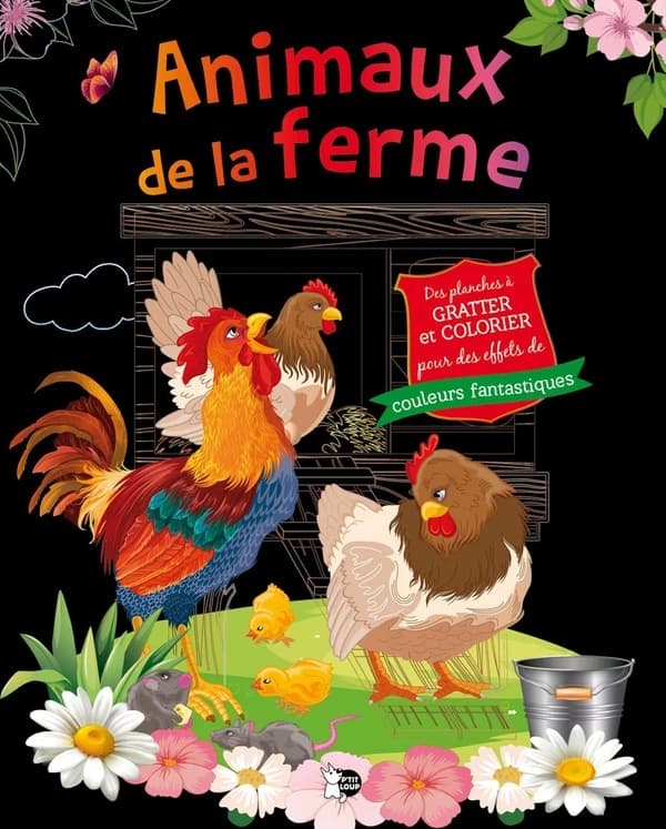 Gratter et colorier : Animaux de la ferme