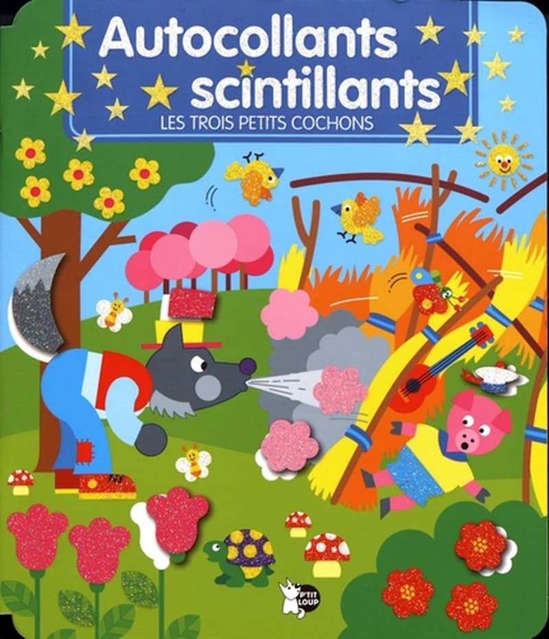 Autocollants scintillants : les trois petits cochons