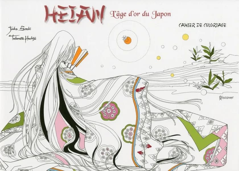 Heian l'âge d'or du Japon ; cahier de coloriage