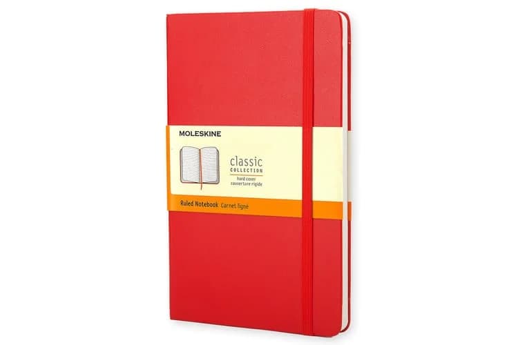 Carnet classique format de poche ligné Moleskine Couverture rigide Rouge Ecarlat