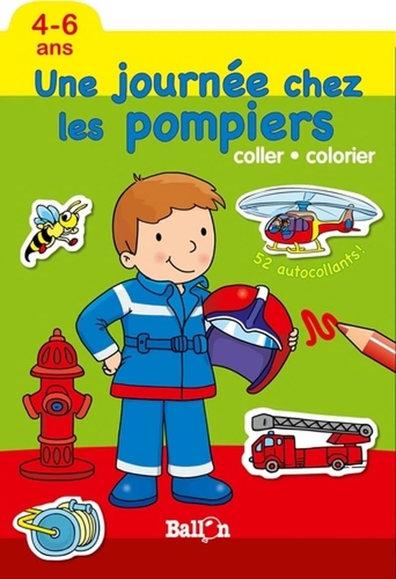 Une journée chez les pompiers - coloriage (4-6 ans)