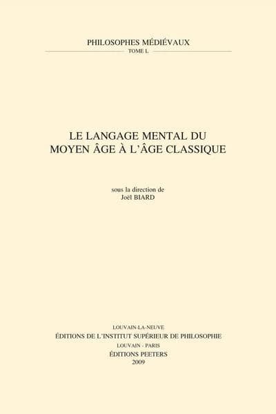 Le langage mental du Moyen âge à l'âge classique