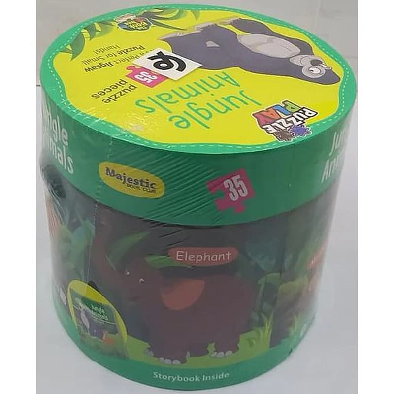 Puzzle & Book - Jungle Animals - 35 pieces