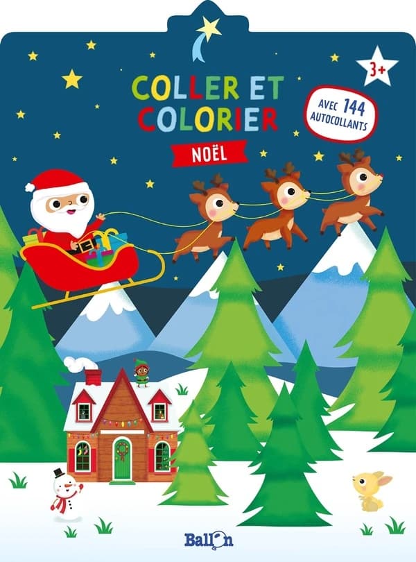 Coller et colorier : Noël : avec 144 autocollants : [Autocollant]