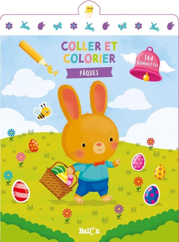Colle et colorier : Pâques : 144 gommettes : [Autocollant]
