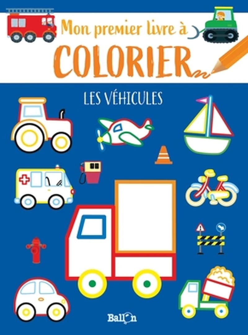 mon premier livre à colorier les véhicules