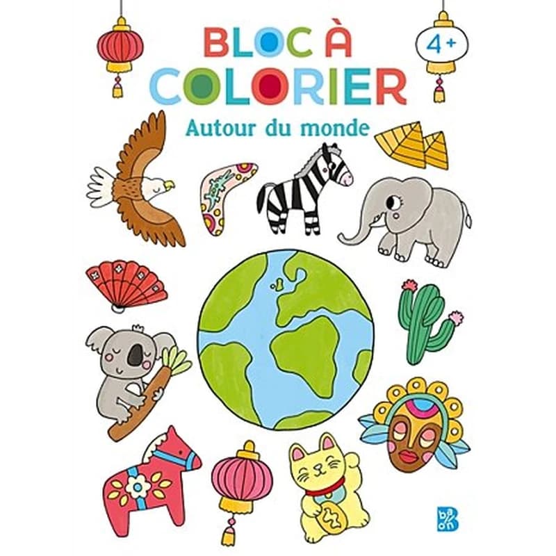 bloc à colorier autour du monde
