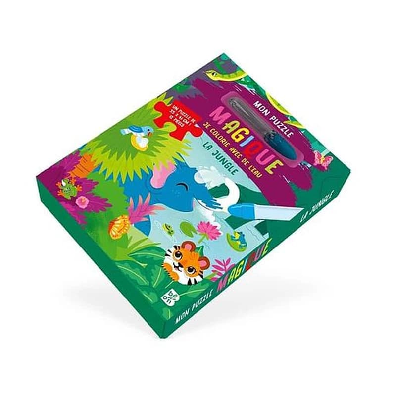 Je colorie avec de l'eau : Mon puzzle magique : La jungle