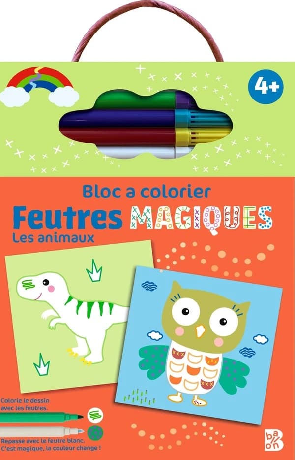 Bloc à colorier : Feutres magiques : Les animaux