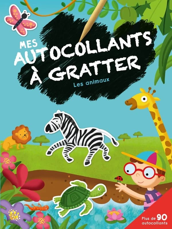 Mes autocollants à grater : les animaux autocollants