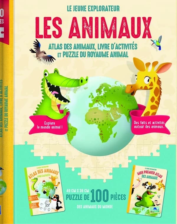 Les animaux : Atlas des animaux, livre d'activités et puzzle du royaume animal