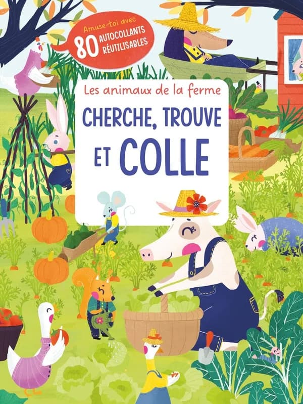 Cherche, trouve et colle : les animaux de la ferme