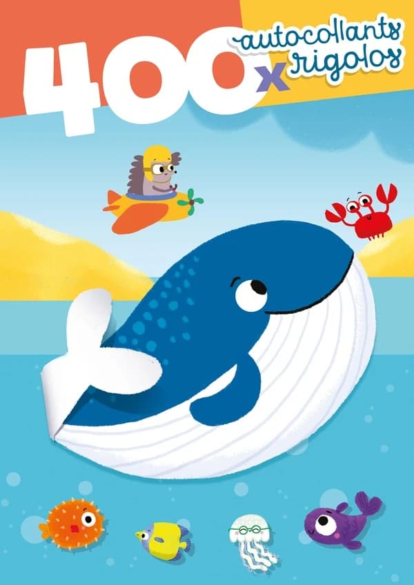 400 autocollants rigolos : rose baleine