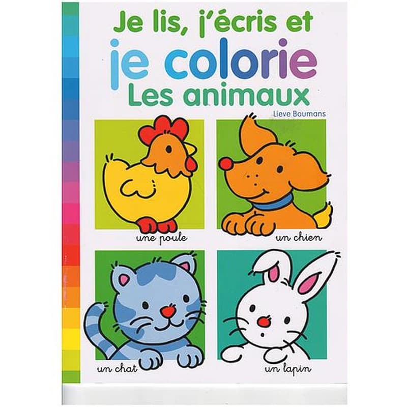 je lis, j'écris et je colorie les animaux