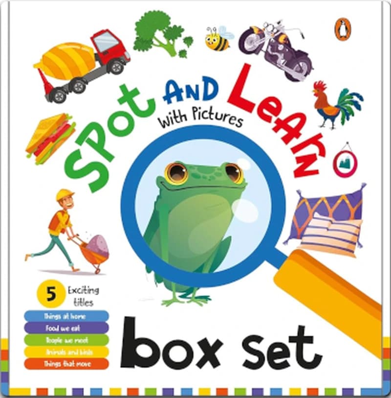 Spot and Learn with Pictures: A Boxset of 5 Fun & Interactive Board Book to Develop Observation Skills and Vocabulary for Kids,