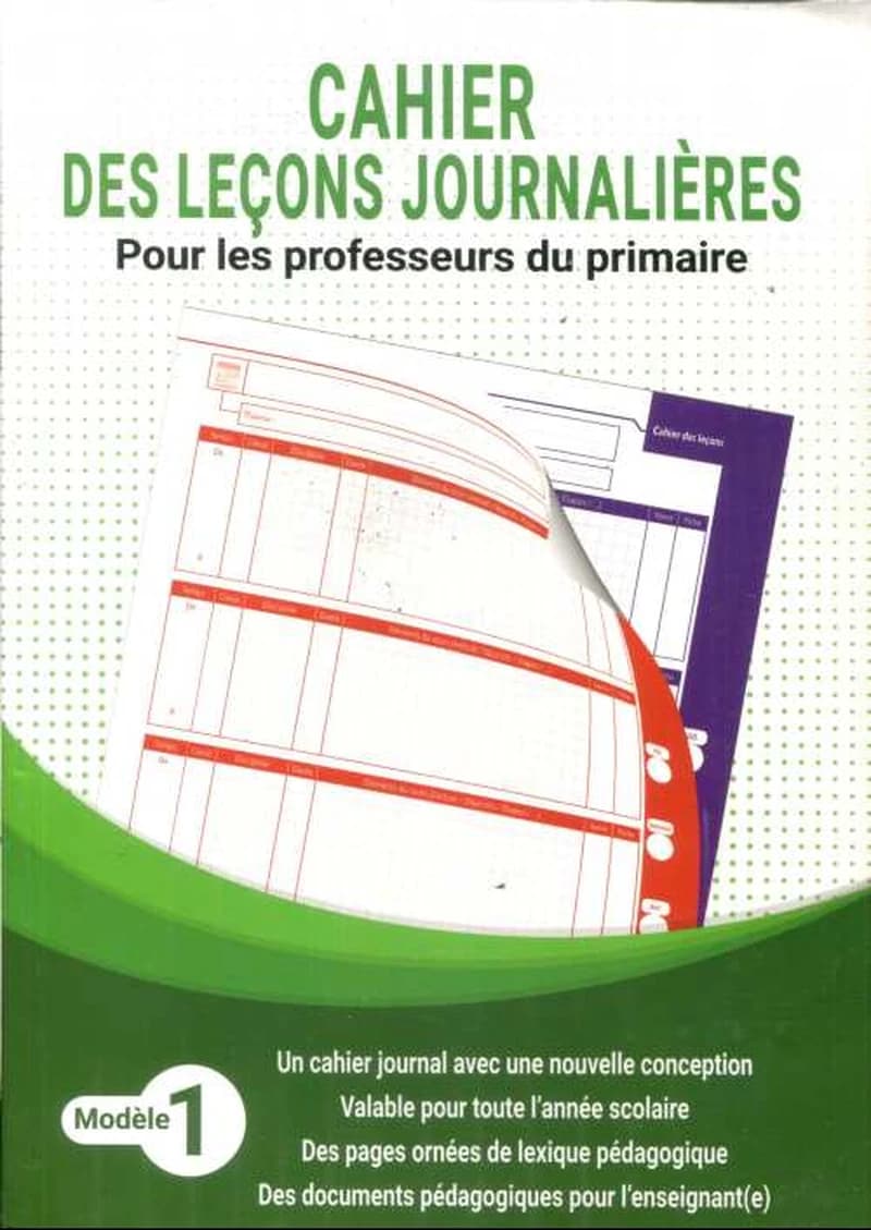 Cahier des leçons journalières pour les professeurs du primaire ( Modèle 1 )