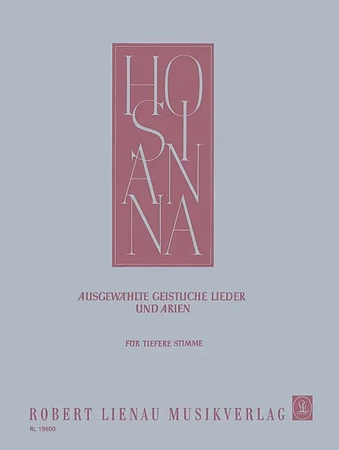 Hosianna selected edition with 22 numbers of sacred songs and arias