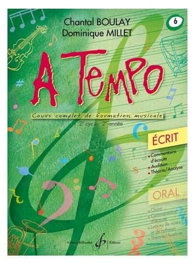 A tempo Tome 6 : cycle 2 ; 2e année ; partie écrite