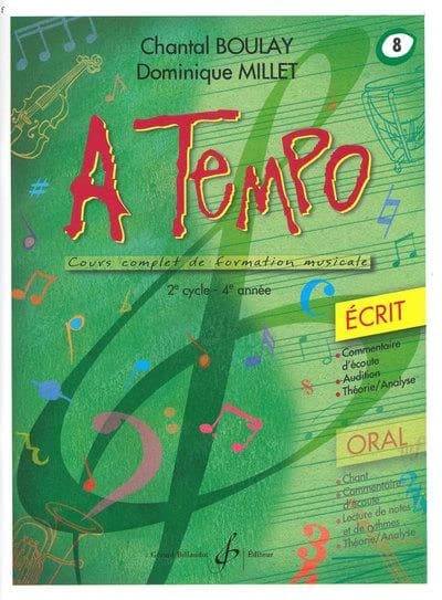 A tempo Tome 8 : cycle 2 ; 4e année ; partie écrite