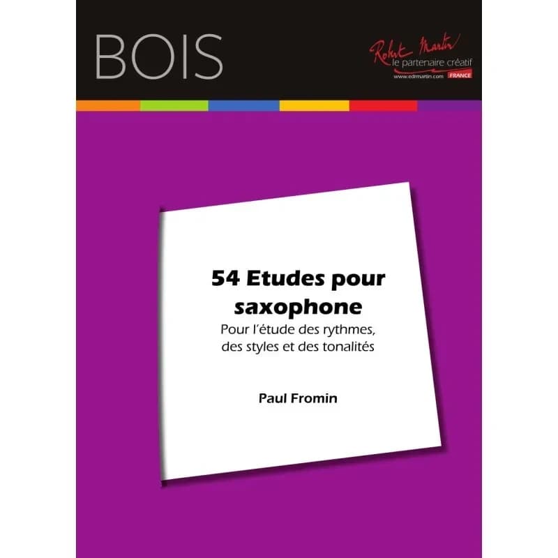 Etudes (54) pour l'etude des rythmes, des styles et des tonalites --- saxophone