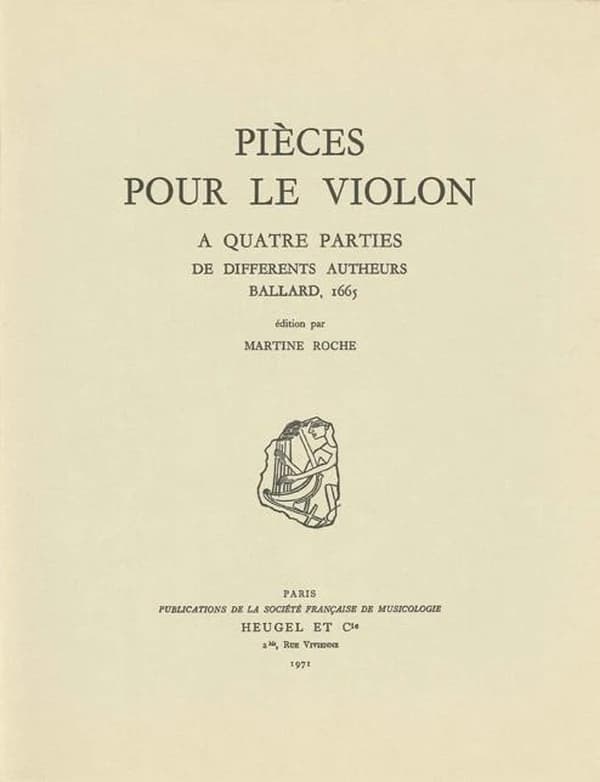 Pieces pour le violon a quatre parties de differents autheurs