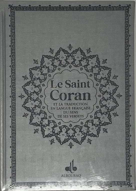Saint coran bilingue cartonné: grande écriture: argent